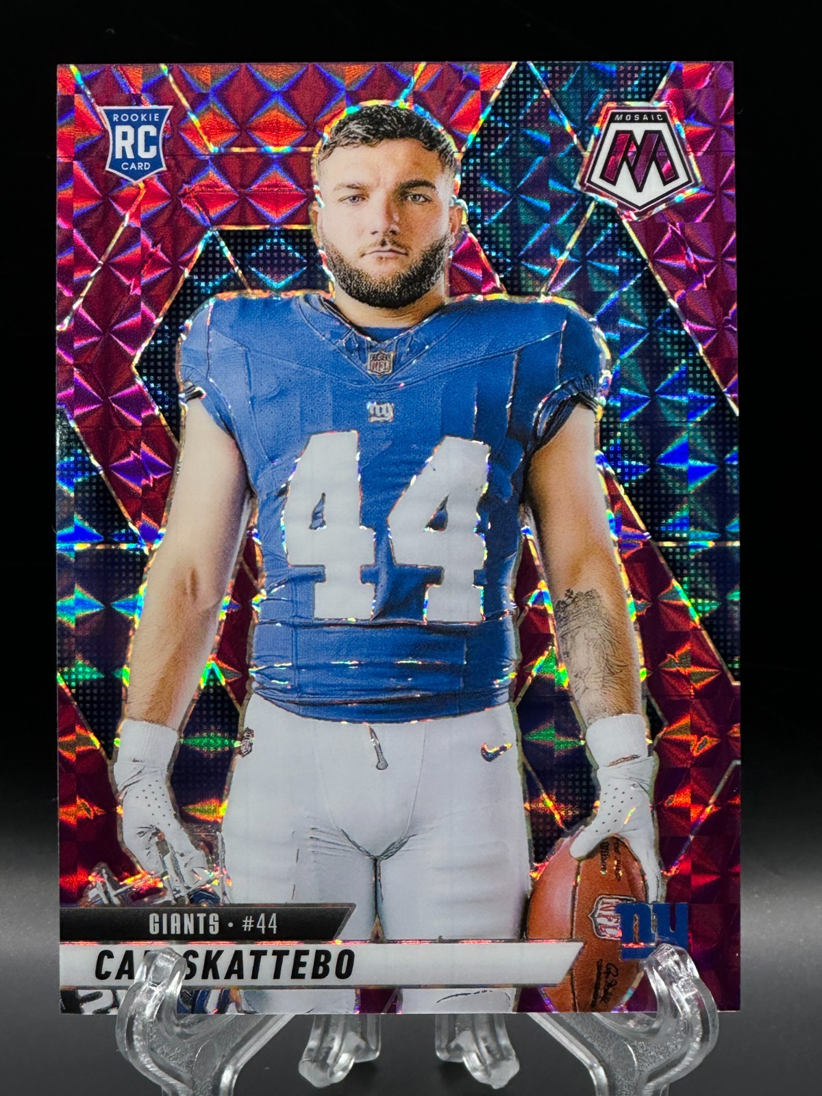 Cam Skattebo 2025 Panini Mosaic Rookie Variation Purple 49/49 Bookend RC #271