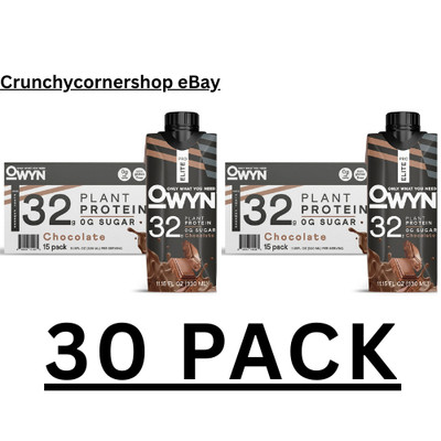2 Pack OWYN Pro Elite 32G Keto Plant Protein Shake, Chocolate 11.15 Fl Oz 15 Pk