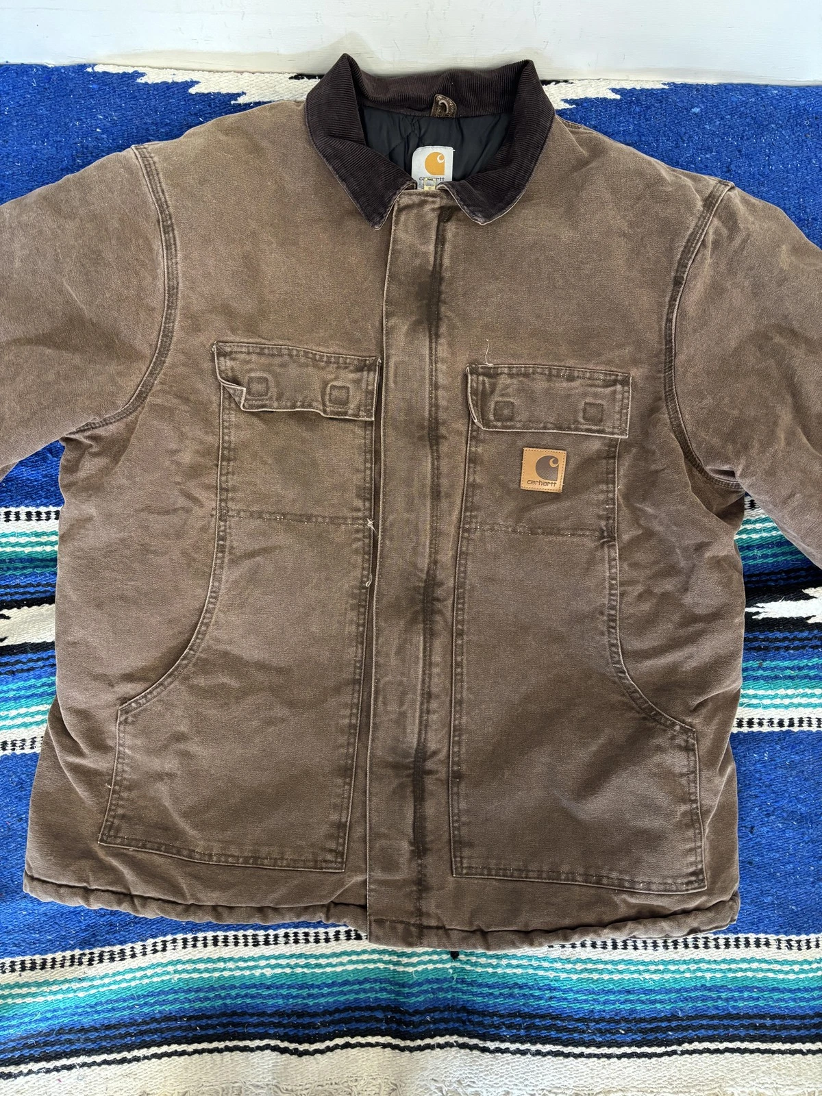 Carhartt C26 CHT Jacket Mens XL Brown Duck Canvas Quilted Lined Workwear Parka
