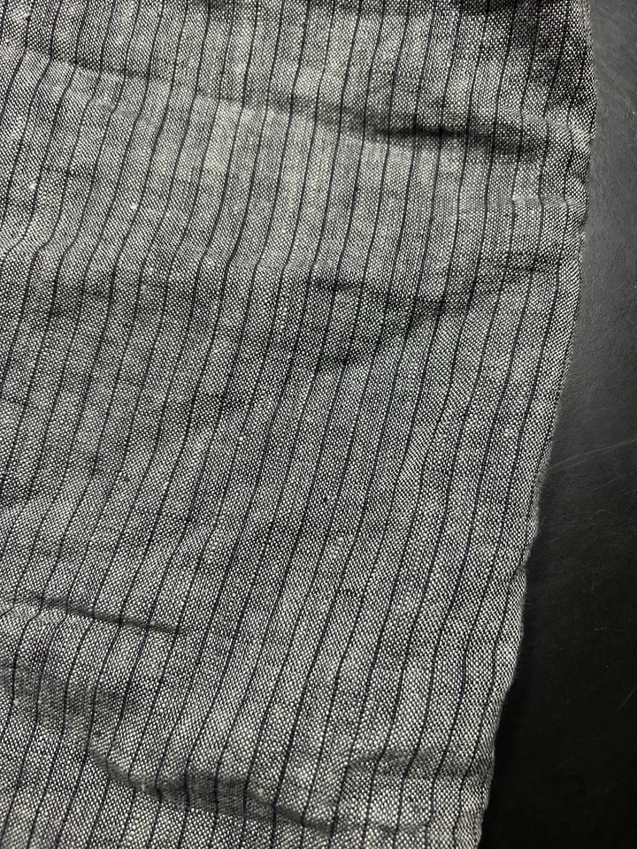 Restauración Hardware Tejido Derecha Rayas Lino Talla King Size Sham Negro Gris Foto 2 de 4