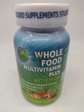 Vegan Whole Food Multivitamin with Iron Daily Multivitamin for Women and Men ...