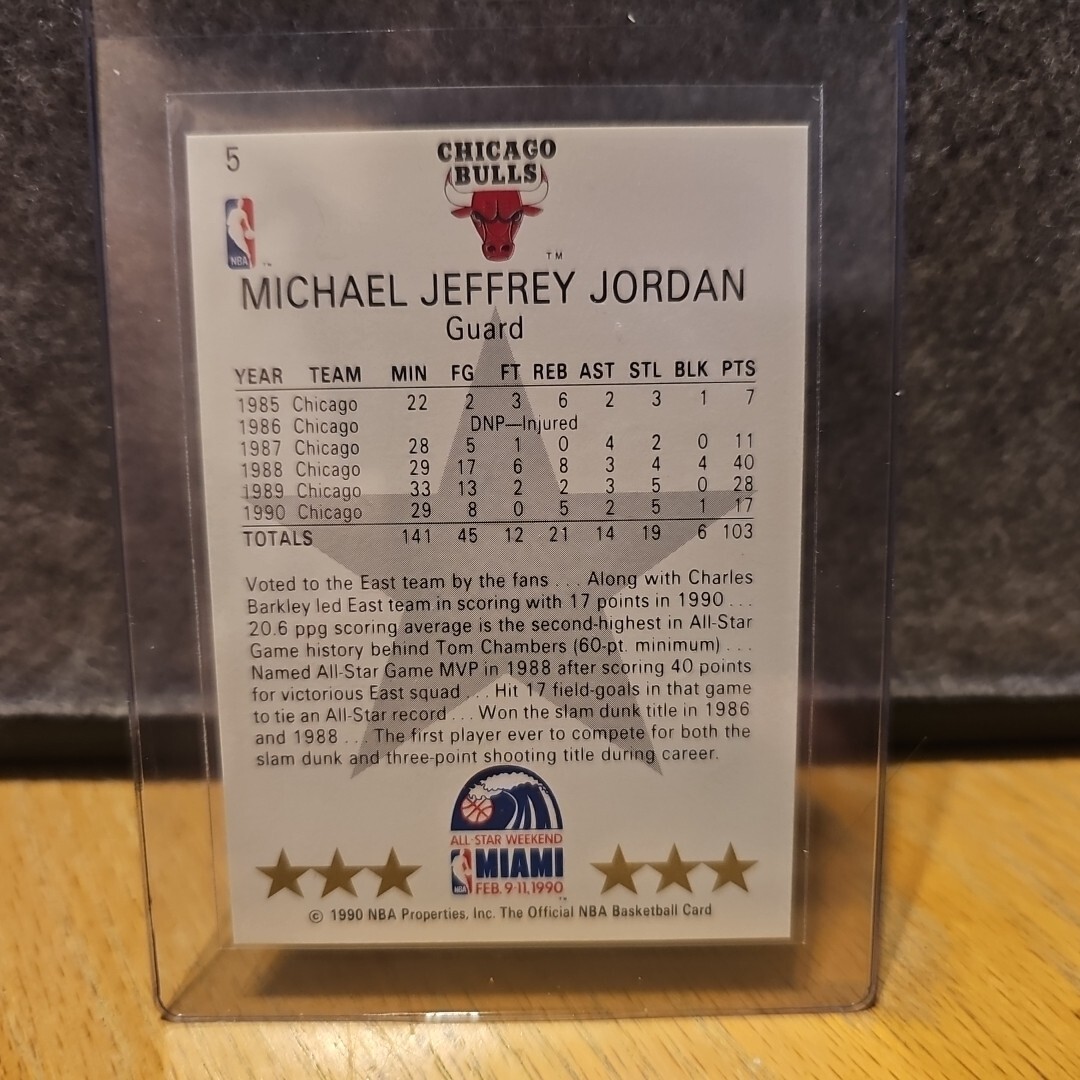 1990 NBA Hoops Michael Jordan All Star East #5 Error
