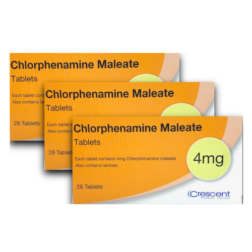 3 x Chlorphenamine 4 mg Tablets 28 For Hives/Hay Fever/Eczema Like