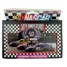 NASCAR 50th Anniversary Tin 2 Decks Bicycle Playing Cards Sealed 98 Ltd Edition