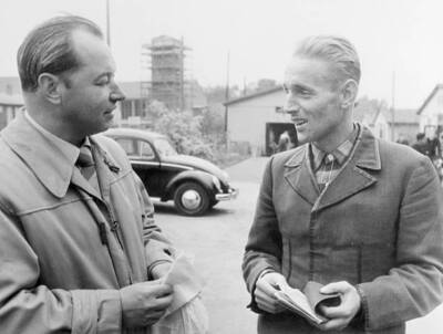 Erich Hartmann one most famous German fighter pilots during W- 1955 Old Photo