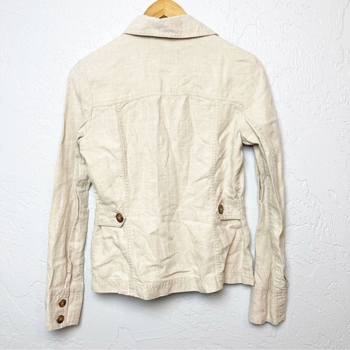 Chaqueta de lino EDDIE BAUER crema talla XS - Imagen 5 de 6