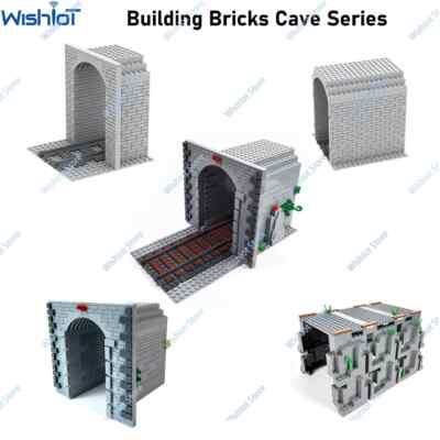 MOC Creative Train Railway Cave Tunnel Building Blocks Track Scene Simulation