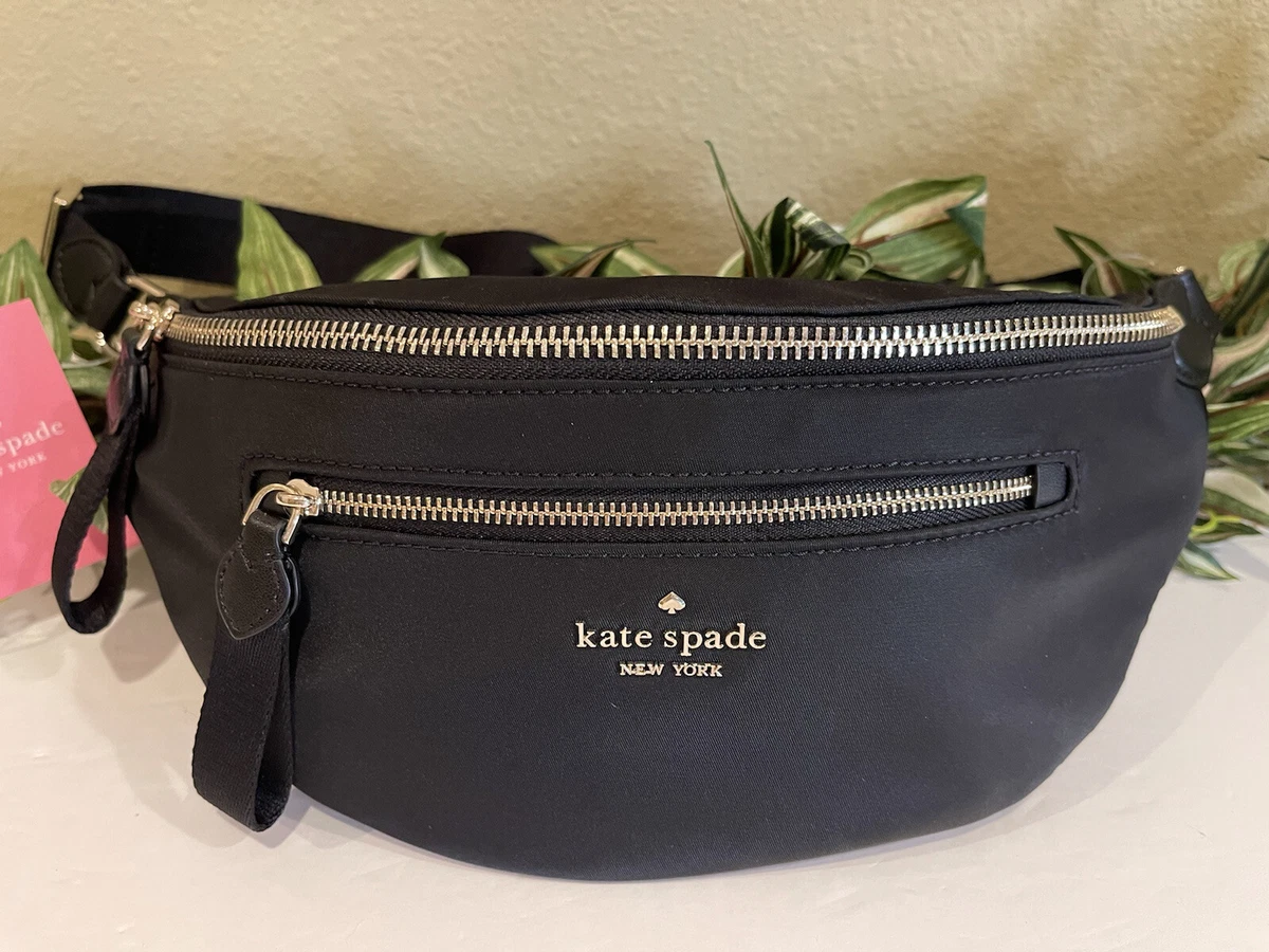 KATE SPADE CHELSEA BELT BAG WAIST FANNY PACK CROSSBODY BLACK NYLON $249