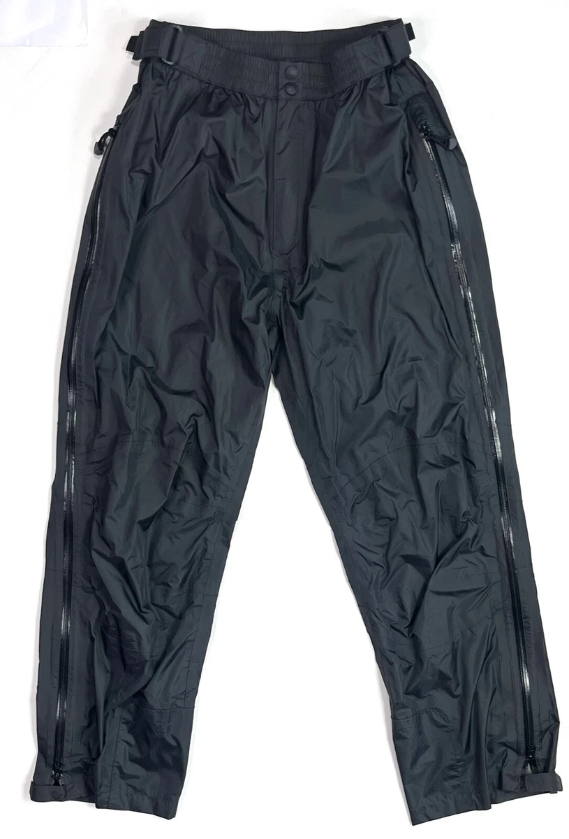 Cabelas Nylon Pants Mens Large Black Windbreaker Zip Adjustable