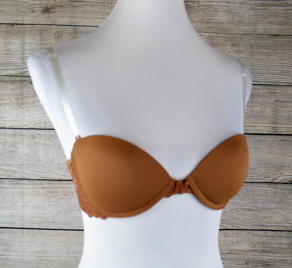 Sujetador push-up convertible multifunción para mujer Xhilaration sin tirantes 32C marrón Foto 3 de 4