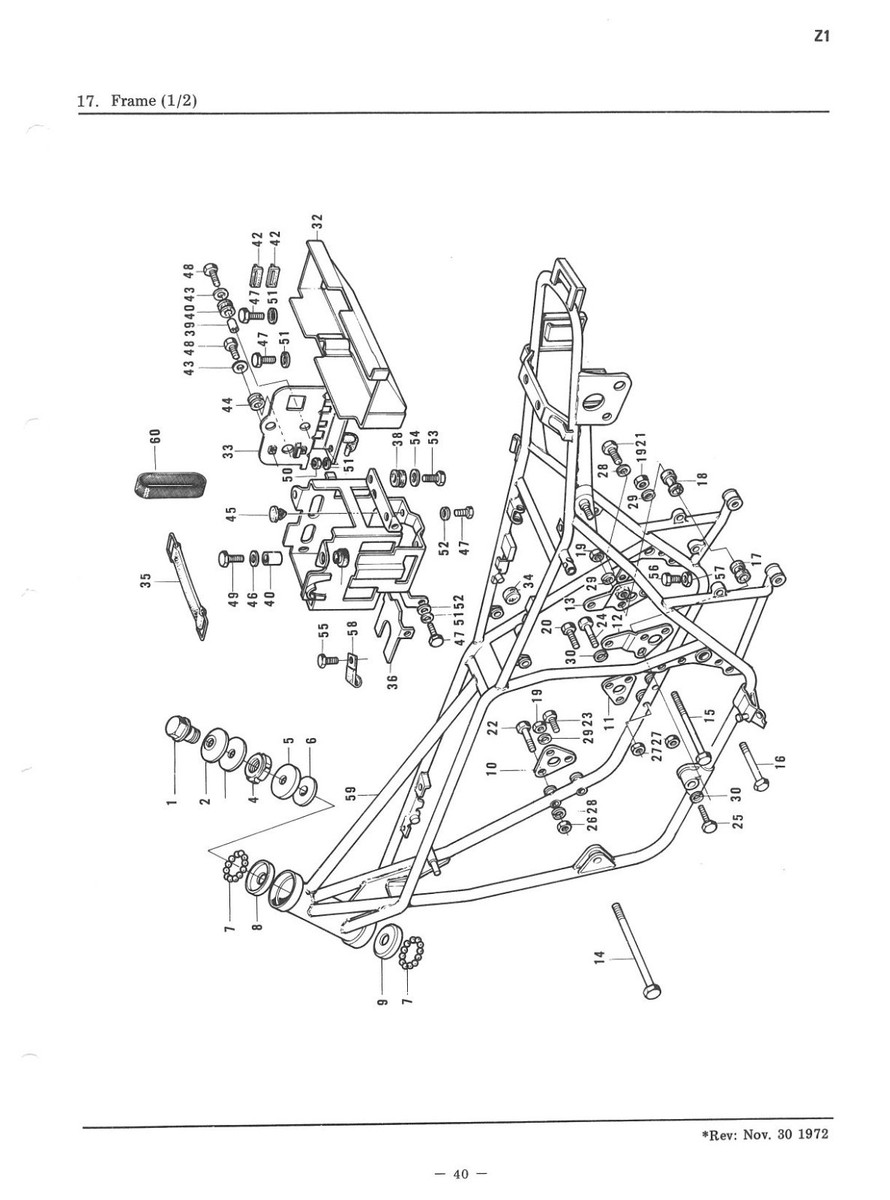 KAWASAKI Parts Manual Z1 Z1A Z1B KZ900 1972 1973 1974 1976 1975