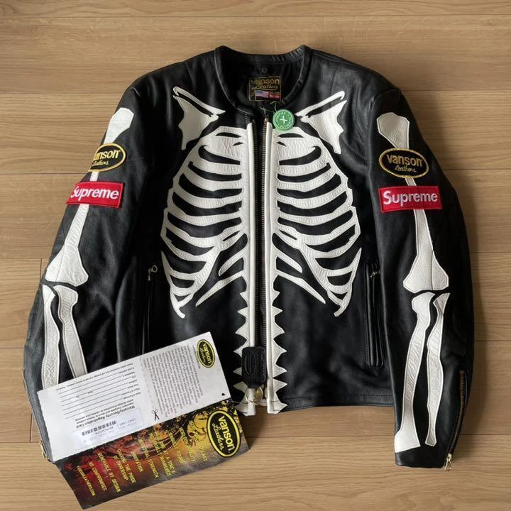 Supreme Vanson Bones Leather Jacket Fall Winter 2017 Black Size M