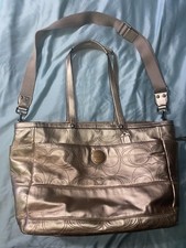 COACH Baby Diaper Bag GOLD LEATHER Tote Shoulder Multifunction F18878 Beautiful