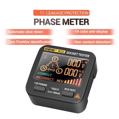 Multi-function Non-Contact LED Digital Socket Detector Electricity Voltage Meter