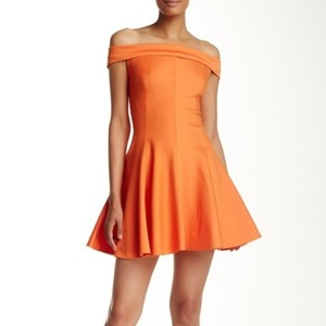 halston heritage orange dress