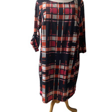 Jete Knee Length 3/4 Sleeve Plaid Dress Size 1X