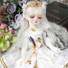 16" 1/4 BJD Elf Ears Girl Dolls Jointed Body Eyes Face Makeup Wigs Clothes Set