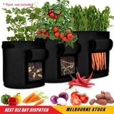 5 X Grow Bags Potato Bags Fabric Planting Pots Heavy Duty Potato Carrot Onion