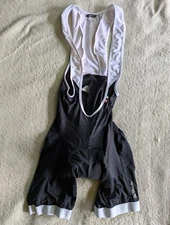 DE MARCHI Padded Cycling Bib Shorts Mens Large L Black White Bicycle