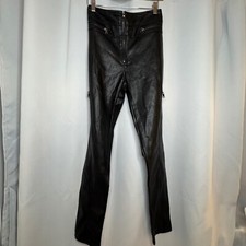 NWT Fashion Nova Faux Leather Pants High Waist Zipper Accents Black Size L