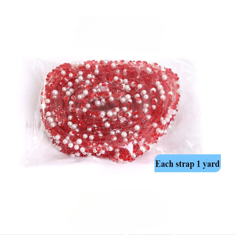 5pcs Strass Harz Band Selbstklebend Streifen Aufkleber Pearl Rand DIY - Bild 4 von 4