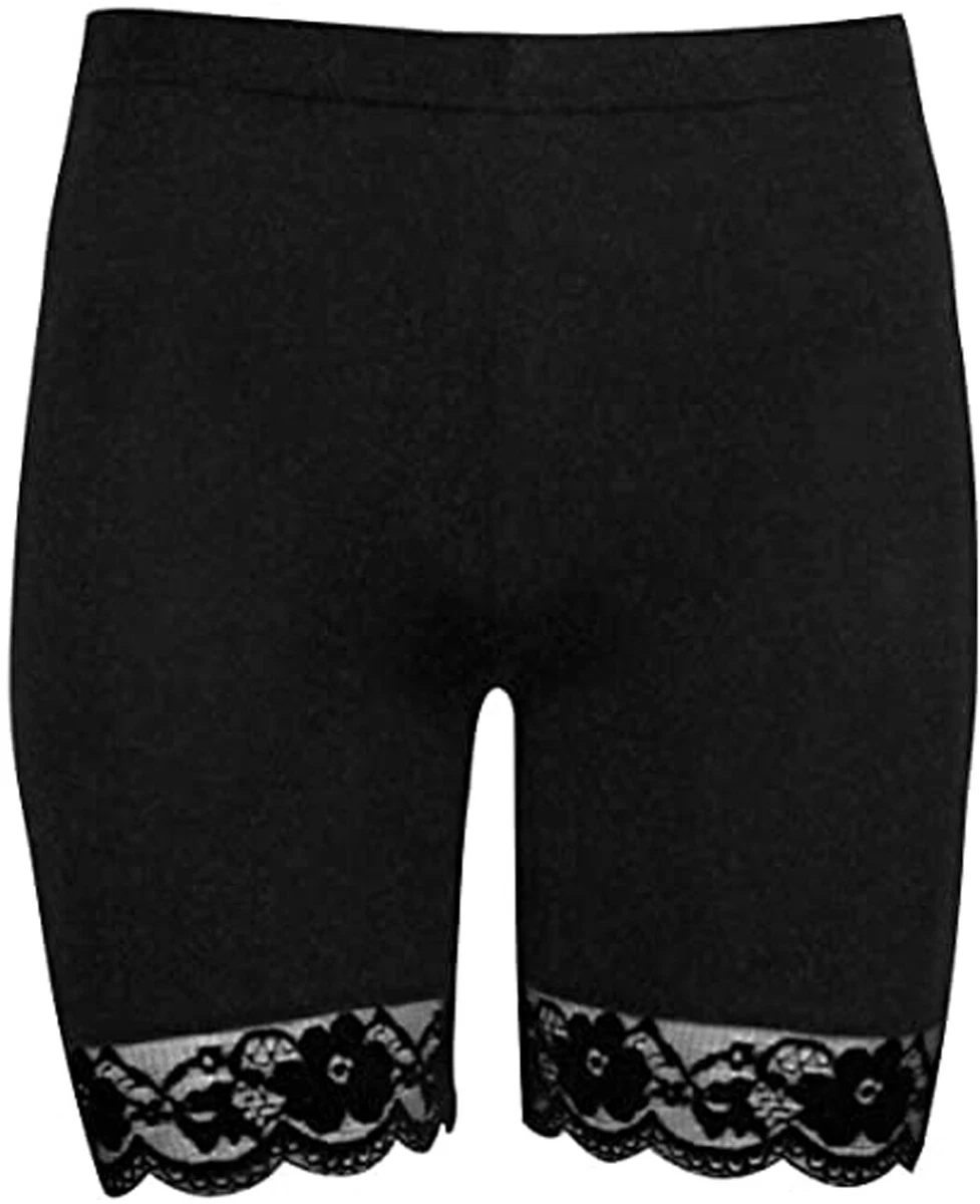 Women Bottom Lace Scallop Edge Cycling Shorts Ladies Gym Wear