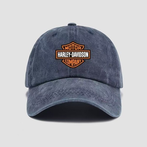 Harley Davidson Orange Logo Trucker Hat Adjustable Cap Washable Gift for Biker - Picture 7 of 15