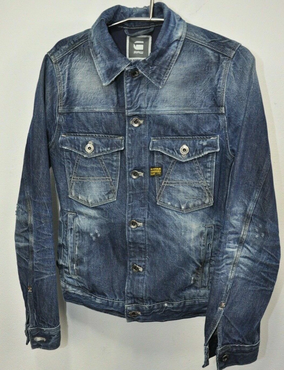 G-STAR RAW A CROTCH SLIM MEN'S DENIM JACKET size S | eBay