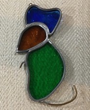 Vintage Stained Glass Sun Catcher Window Lead Metal Or Ornament 6.25  H