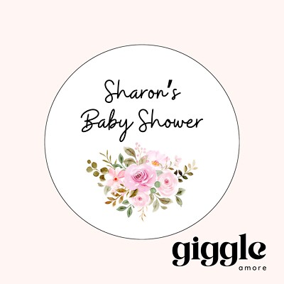24 personalisierte runde Babyparty Aufkleber Danke fürs Kommen Gastgeschenk, Party