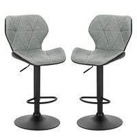 Eugad 2 Barhocker Barstuhl Bistrohocker Tresenhocker HöHenverstellbar Retro Grau