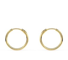 Orecchini In Oro 18K 750 Mls. Orecchini Rotondi 12 X 1,2 MM.