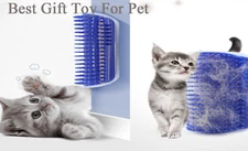 New, Self-Groomer, Self-Massage Brush for Cats (Color Blue, 2pcs)