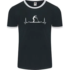 Paddle Boarding Pulse Paddleboard ECG Mens Ringer T-Shirt FotL