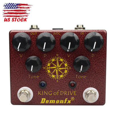 Demonfx King Overdrive DUAL DRIV BOOST DISTORTION Guitar Effect Pedal 4 DIP
