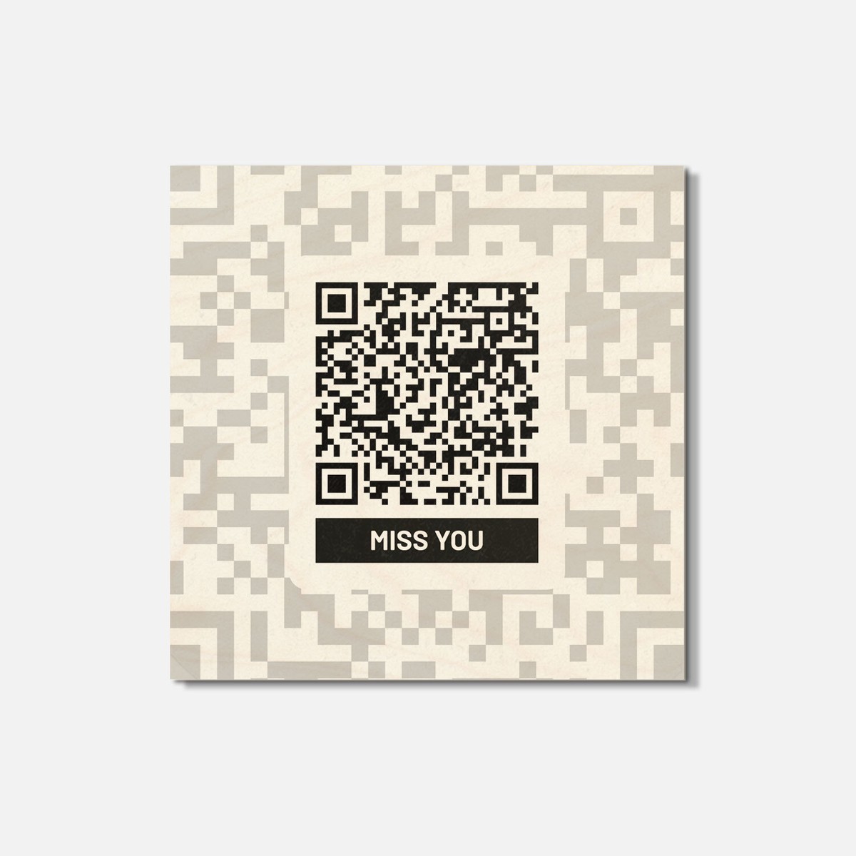 Miss You QR Code 4'' X 4'' Square Wooden Coaster | eBay