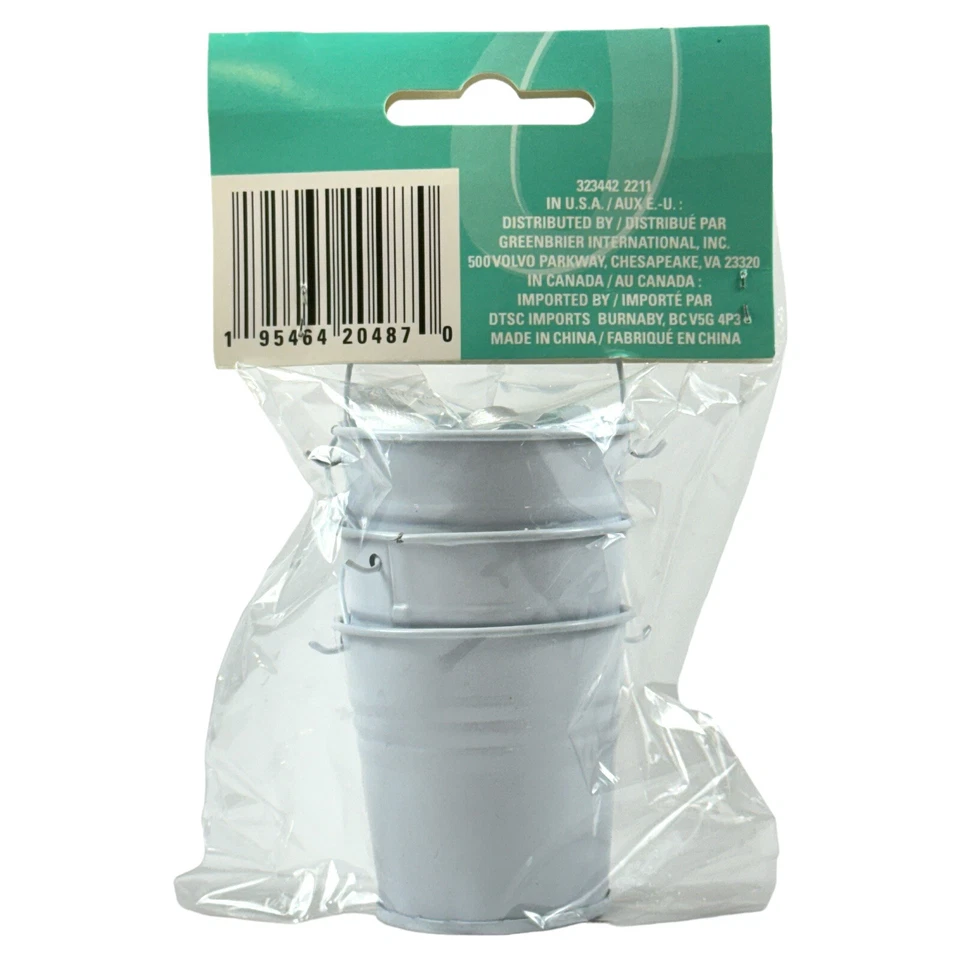 White Bucket Wedding Favor Set Tins, 3 Count - Cards, Ribbons - Image 2 of 2