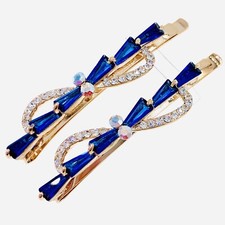 USA Unique Bobby Pin Hair Clip use Swarovski Crystal Hairpin Elegant Blue 23
