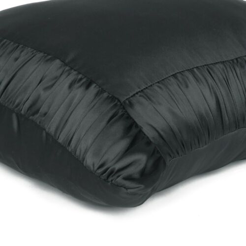 Solid Cushion Cover Satin Pillow Cases Home Decorative Black Square Throw Cover - Picture 5 of 20