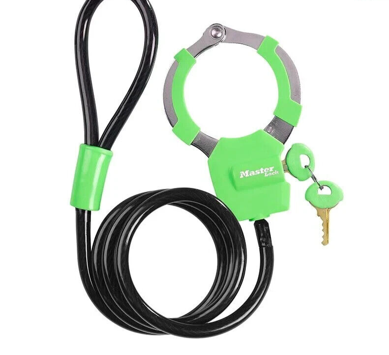 8275DPRO - MASTER LOCK  - Keyed Cable Street Cuff Lock - Green