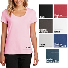 Ladies Scoop Neck Tee Shirt Soft Blend Womens Tee S, M, L, XL, 2XL, 3XL,4XL New 