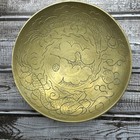 "Dragón de la Buena Suerte Grabado en Placa de Bronce Chino Vintage 6 1/2"""