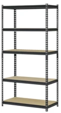 Muscle Rack 36"W X 18"D X 72"H 5-Tier Steel Shelving, Black, 4000 Lbs. Capacity