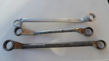 Vintage assorted 3 Ring Spanners: Elora 110 AF, Nubo Metric, Snail brand BSF.