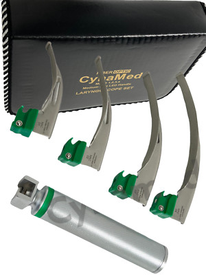 Fiber Optic Mac Laryngoscope Set (LED Light) Set of 5-Veterinary Animal Pet Dog 
