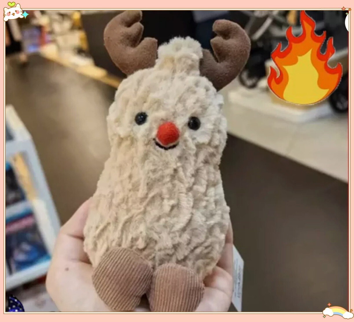 AMUSEABLE PEANUT REINDEER Soft Plush Toy Fun Cute Christmas REINDEER Doll Gift U