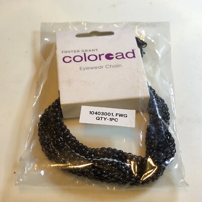 Foster Grants Color Eyewear Chain Black Beads Stylish Glasses  Necklace NEW BAG