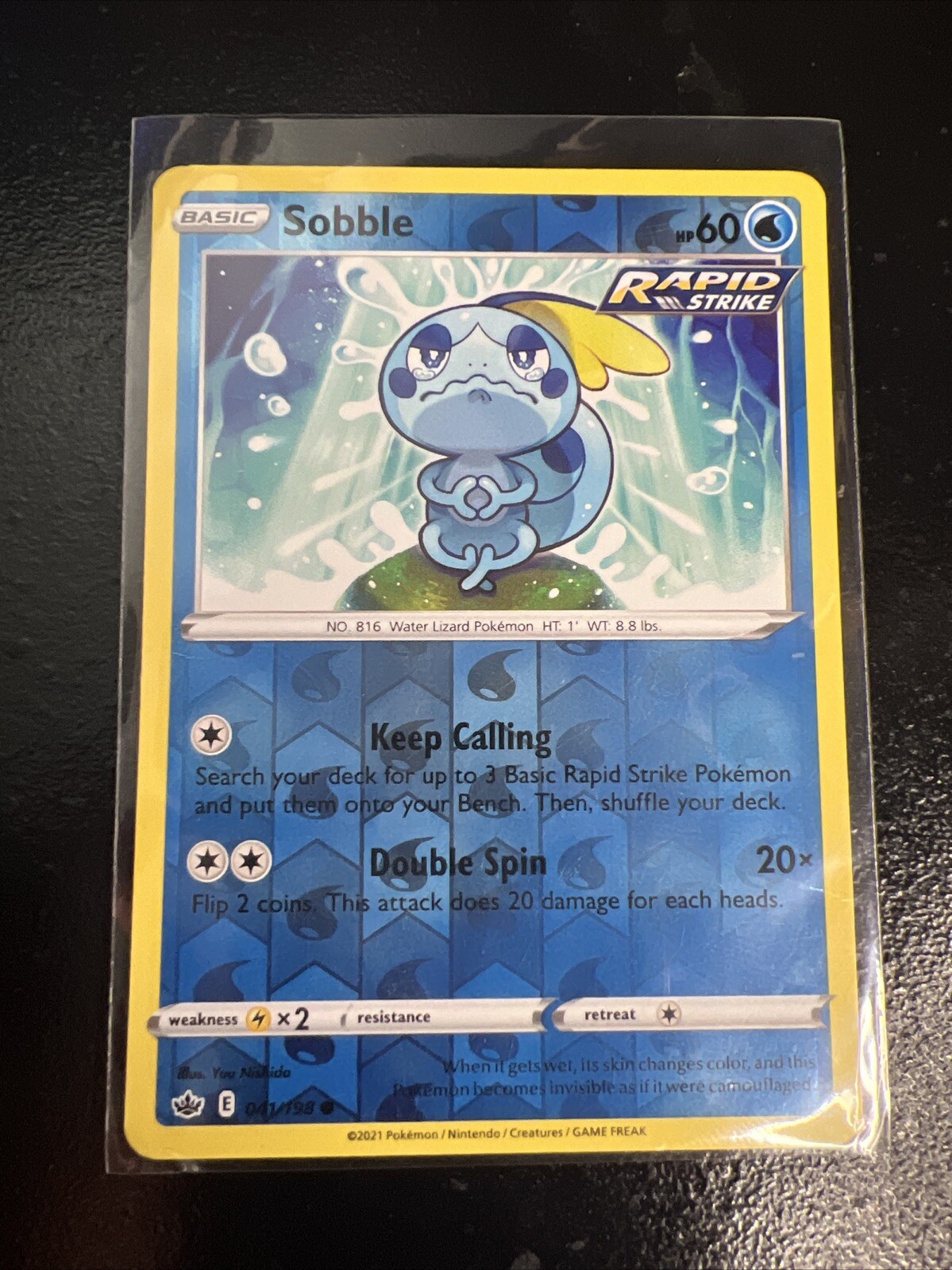 Sobble Reverse Holo Pokemon TCG Card 41/198