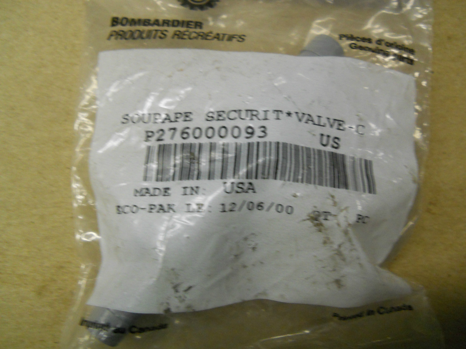Seadoo Hull Bailing Check Valve Part Number 276000093 eBay