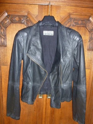 Closed Damen Jacke Bikerjacke Gr. M Schwarz Leder